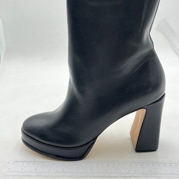 Platform Ankle Boots for Women Boots Round Toe High Chunky Block Heels Black - Picture 1 of 5